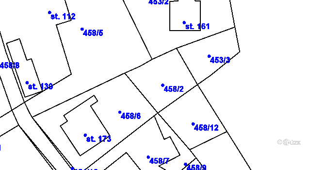 Parcela st. 458/2 v KÚ Olešnice u Turnova, Katastrální mapa