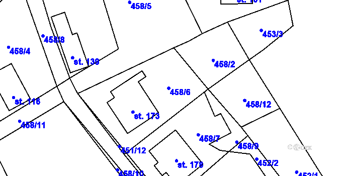 Parcela st. 458/6 v KÚ Olešnice u Turnova, Katastrální mapa