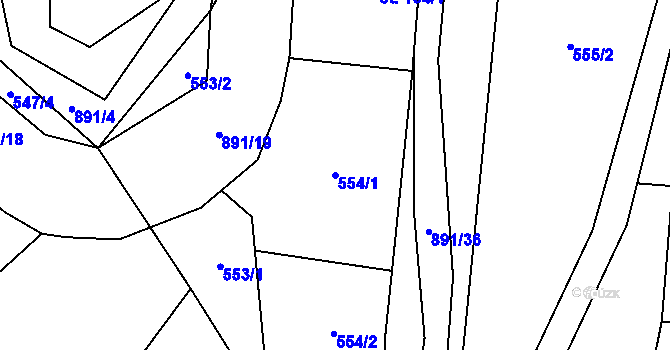 Parcela st. 554/1 v KÚ Olešnice u Turnova, Katastrální mapa