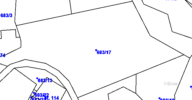 Parcela st. 683/17 v KÚ Olešnice u Turnova, Katastrální mapa