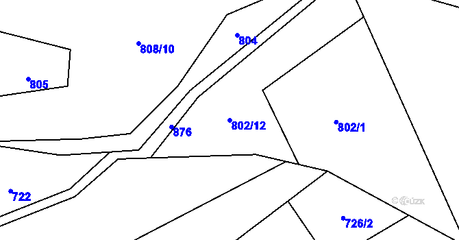 Parcela st. 802/12 v KÚ Olešnice u Turnova, Katastrální mapa