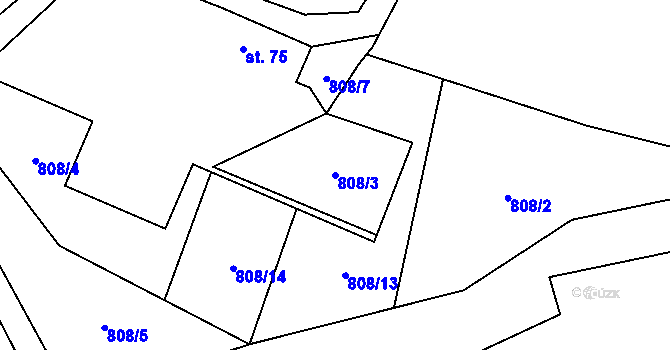Parcela st. 808/3 v KÚ Olešnice u Turnova, Katastrální mapa