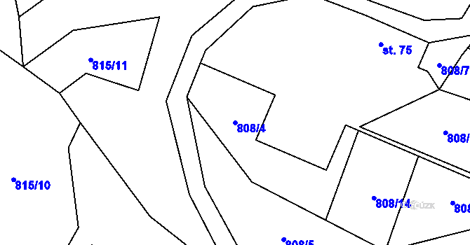 Parcela st. 808/4 v KÚ Olešnice u Turnova, Katastrální mapa