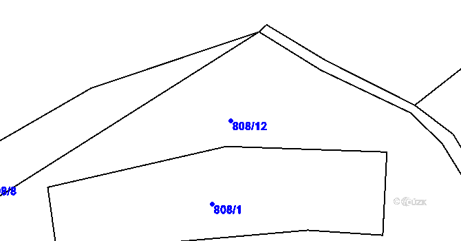 Parcela st. 808/12 v KÚ Olešnice u Turnova, Katastrální mapa