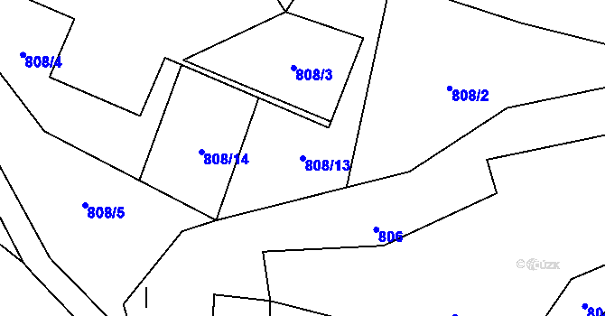 Parcela st. 808/13 v KÚ Olešnice u Turnova, Katastrální mapa