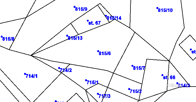 Parcela st. 815/6 v KÚ Olešnice u Turnova, Katastrální mapa