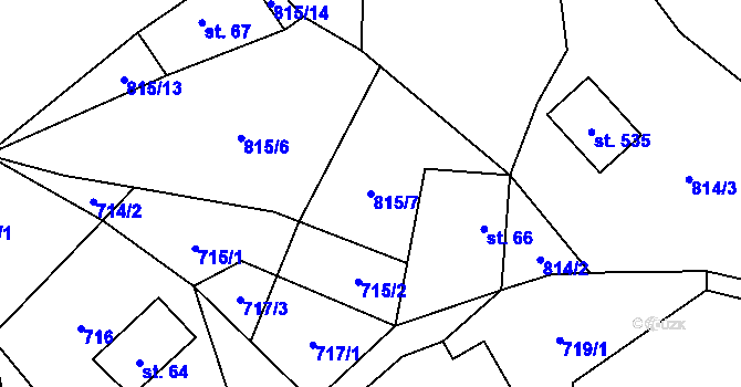 Parcela st. 815/7 v KÚ Olešnice u Turnova, Katastrální mapa