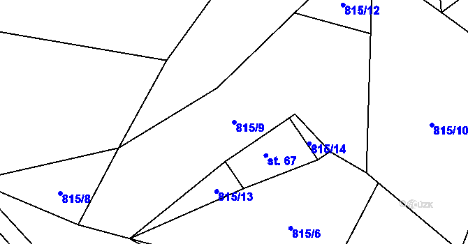 Parcela st. 815/9 v KÚ Olešnice u Turnova, Katastrální mapa