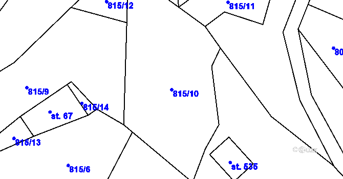 Parcela st. 815/10 v KÚ Olešnice u Turnova, Katastrální mapa
