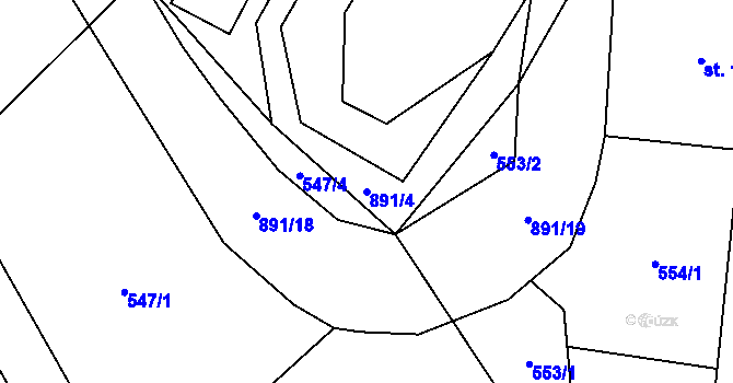 Parcela st. 891/4 v KÚ Olešnice u Turnova, Katastrální mapa