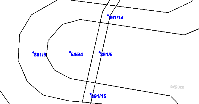 Parcela st. 891/5 v KÚ Olešnice u Turnova, Katastrální mapa