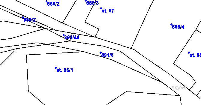 Parcela st. 891/6 v KÚ Olešnice u Turnova, Katastrální mapa