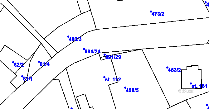 Parcela st. 891/29 v KÚ Olešnice u Turnova, Katastrální mapa