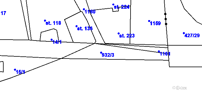 Parcela st. 932/3 v KÚ Olešnice u Turnova, Katastrální mapa
