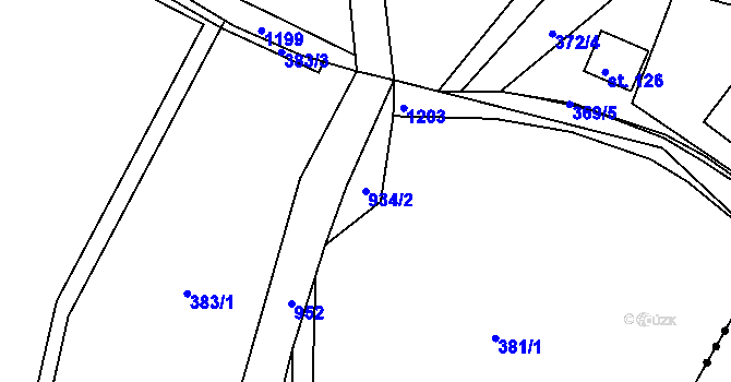 Parcela st. 934/2 v KÚ Olešnice u Turnova, Katastrální mapa
