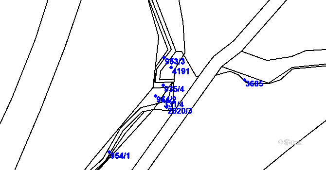 Parcela st. 935/4 v KÚ Olešnice u Turnova, Katastrální mapa