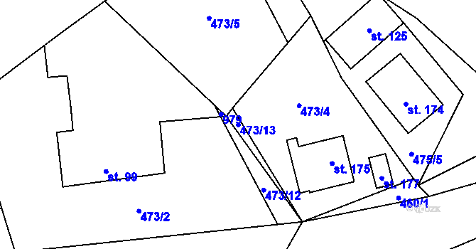 Parcela st. 473/13 v KÚ Olešnice u Turnova, Katastrální mapa
