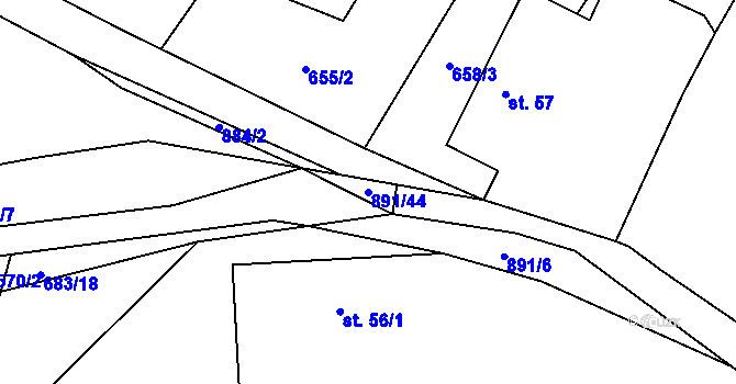 Parcela st. 891/44 v KÚ Olešnice u Turnova, Katastrální mapa