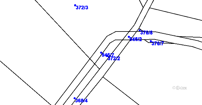 Parcela st. 946/7 v KÚ Olešnice u Turnova, Katastrální mapa