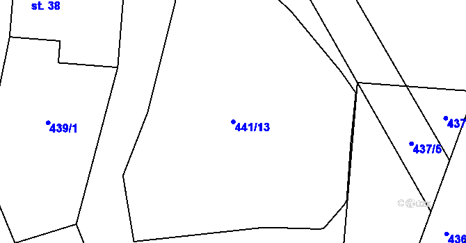 Parcela st. 441/13 v KÚ Olešnice u Turnova, Katastrální mapa