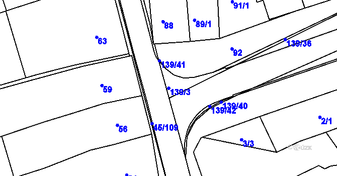 Parcela st. 139/3 v KÚ Olešnice na Moravě, Katastrální mapa