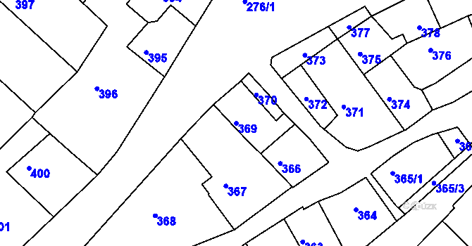 Parcela st. 369 v KÚ Olešnice na Moravě, Katastrální mapa