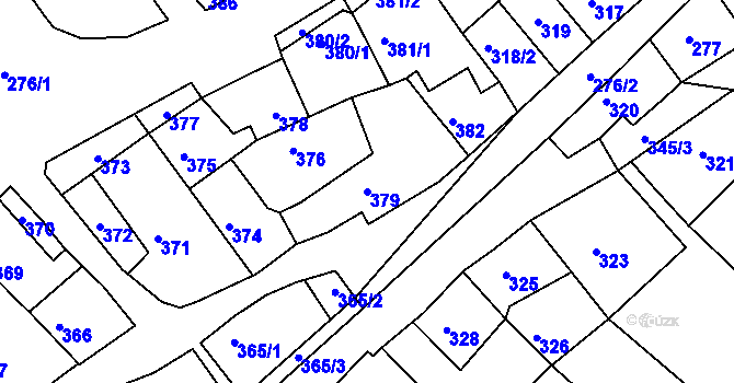 Parcela st. 379 v KÚ Olešnice na Moravě, Katastrální mapa