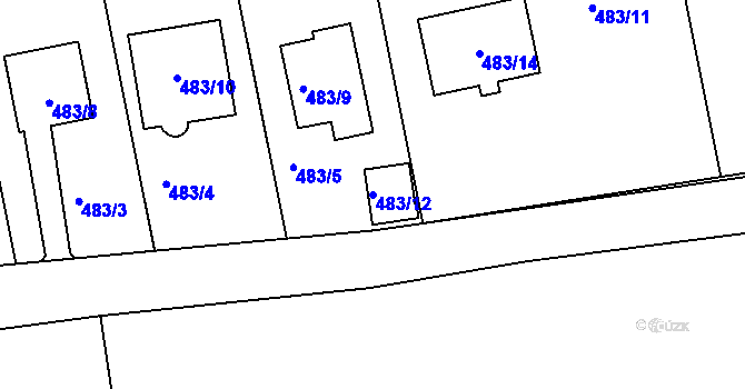 Parcela st. 483/12 v KÚ Olešnice na Moravě, Katastrální mapa