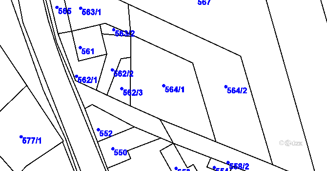 Parcela st. 564/1 v KÚ Olešnice na Moravě, Katastrální mapa