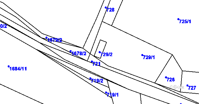 Parcela st. 729/2 v KÚ Olešnice na Moravě, Katastrální mapa
