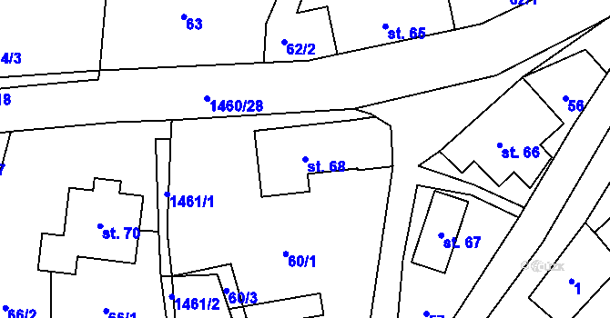 Parcela st. 68 v KÚ Levínská Olešnice, Katastrální mapa