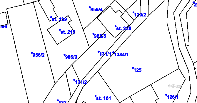 Parcela st. 131/1 v KÚ Levínská Olešnice, Katastrální mapa