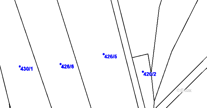 Parcela st. 426/5 v KÚ Levínská Olešnice, Katastrální mapa