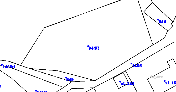 Parcela st. 944/3 v KÚ Levínská Olešnice, Katastrální mapa