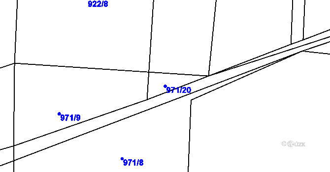 Parcela st. 971/20 v KÚ Levínská Olešnice, Katastrální mapa