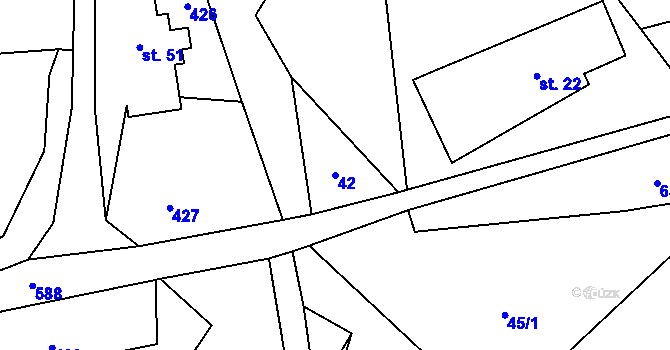 Parcela st. 42 v KÚ Žďár u Staré Paky, Katastrální mapa