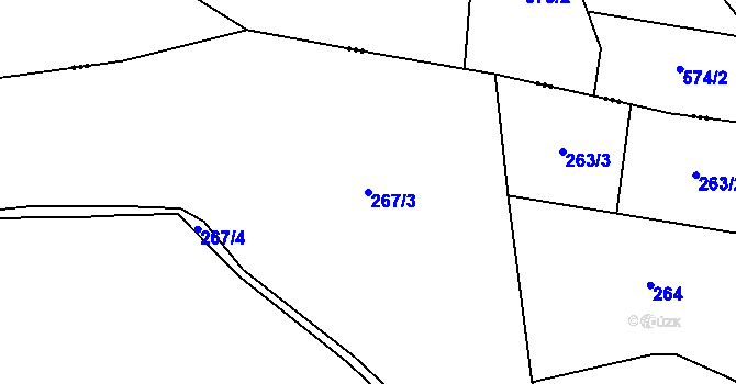 Parcela st. 267/3 v KÚ Žďár u Staré Paky, Katastrální mapa