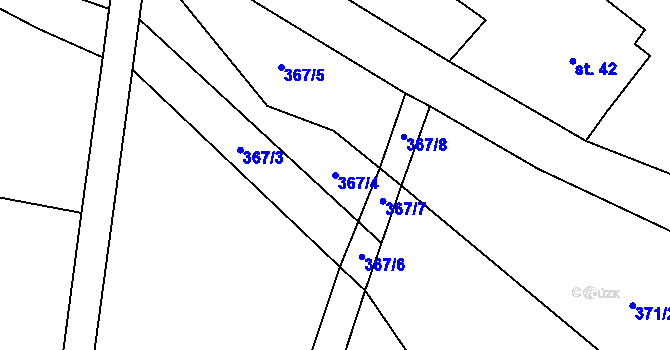 Parcela st. 367/4 v KÚ Žďár u Staré Paky, Katastrální mapa