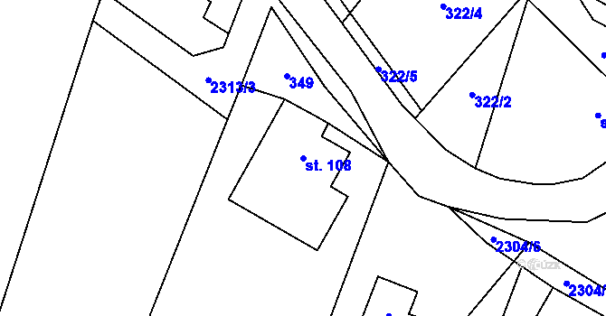 Parcela st. 108 v KÚ Olešnice v Orlických horách, Katastrální mapa