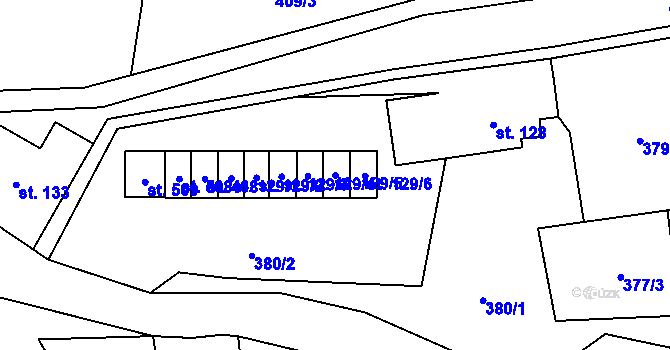 Parcela st. 129/5 v KÚ Olešnice v Orlických horách, Katastrální mapa