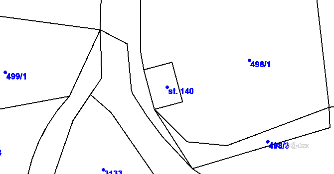 Parcela st. 140 v KÚ Olešnice v Orlických horách, Katastrální mapa