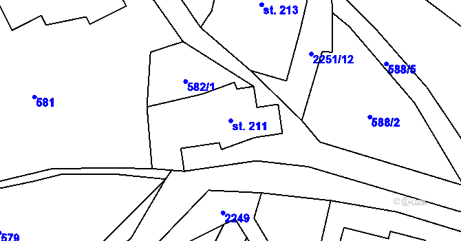 Parcela st. 211 v KÚ Olešnice v Orlických horách, Katastrální mapa