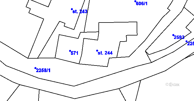 Parcela st. 244 v KÚ Olešnice v Orlických horách, Katastrální mapa