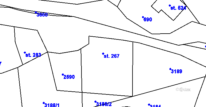 Parcela st. 267 v KÚ Olešnice v Orlických horách, Katastrální mapa