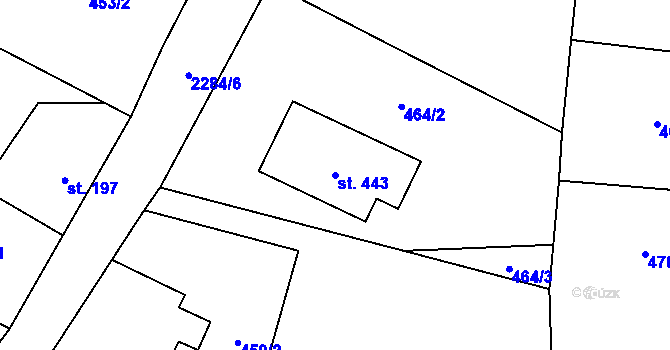 Parcela st. 443 v KÚ Olešnice v Orlických horách, Katastrální mapa