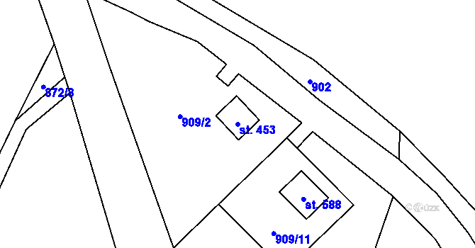 Parcela st. 453 v KÚ Olešnice v Orlických horách, Katastrální mapa