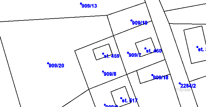 Parcela st. 459 v KÚ Olešnice v Orlických horách, Katastrální mapa