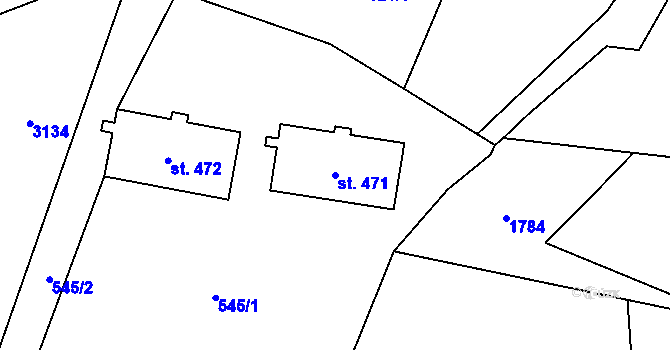 Parcela st. 471 v KÚ Olešnice v Orlických horách, Katastrální mapa