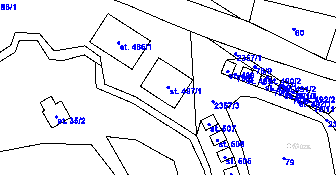 Parcela st. 487/1 v KÚ Olešnice v Orlických horách, Katastrální mapa
