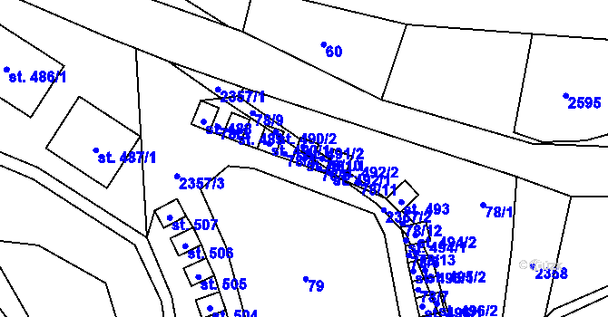 Parcela st. 491/1 v KÚ Olešnice v Orlických horách, Katastrální mapa